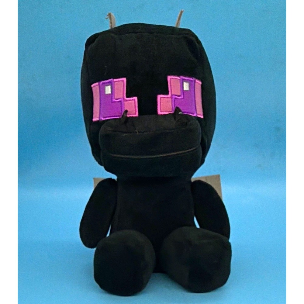 J!NX Minecraft Ender Dragon Plush Stuffed Animal Black Purple Eyes Washable 2014